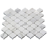 Calacatta Gold Marble Arabesque Baroque Mini Lantern Mosaic Tile Honed (Matte)